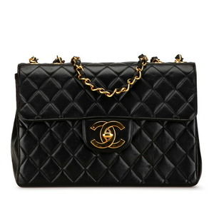 Chanel Matelasse 30 Coco Mark Chain Shoulder Bag Lambskin Black